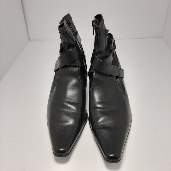 Whichy Pointed Heeled Black Ankle Boots size 8 - Picture 3 of 7